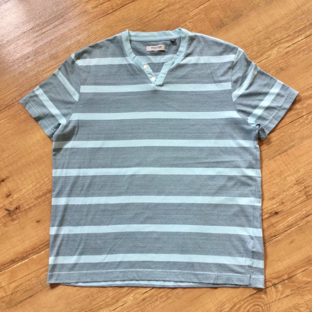 Reaction Kenneth Cole Blue Striped Button Shirt